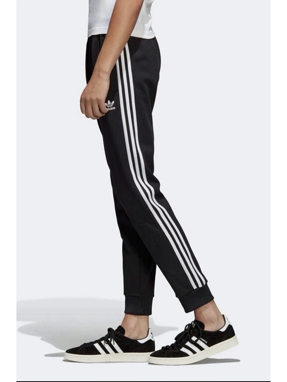 Adidas SST Track Pant Black White Tapered Leg CW1275 Men's Pants - 2XL